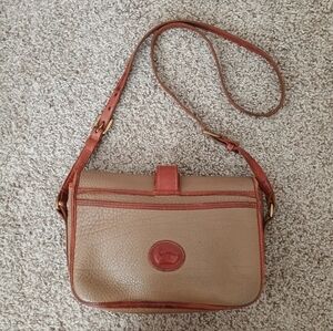 Dooney & Bourke Tan and Brown Pebbled Leather Crossbody Bag